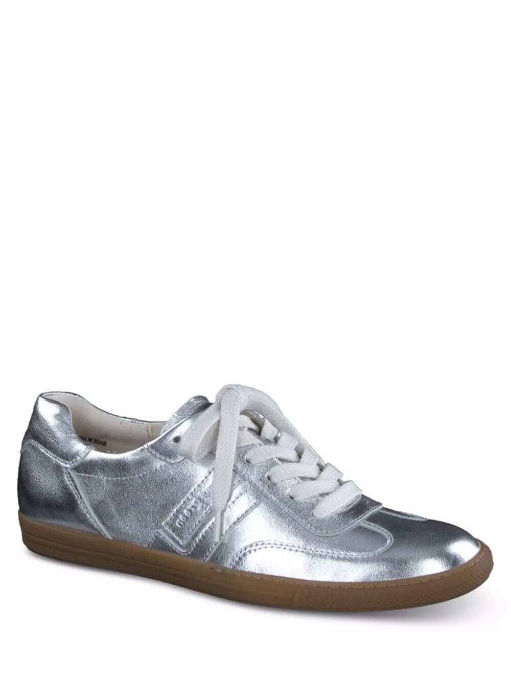 NWT $460 PAUL GREEN Zaria Sneakers SHOES ALUMINUM METALLIC NAPPA 6.5 US (TF3)